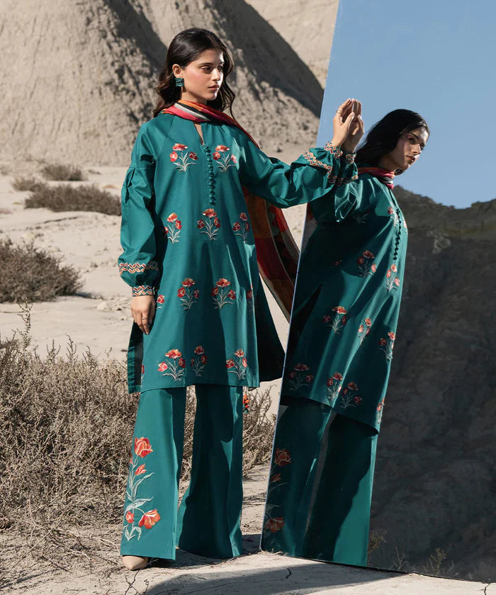 SAPPHIRE | UNSTITCHED 3 PIECE EMBROIDERED LAWN SUIT