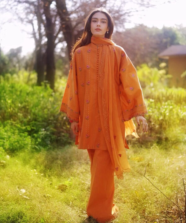 SAPPHIRE | UNSTITCHED 3 PIECE EMBROIDERED COTTON SATIN SUIT
