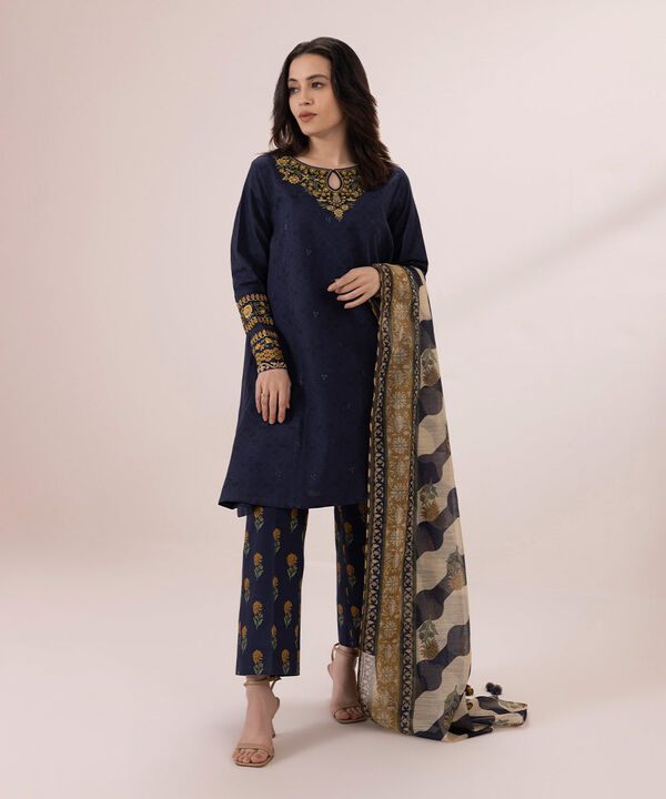 SAPPHIRE | UNSTITCHED 3 PIECE EMBROIDERED JACQUARD SUIT