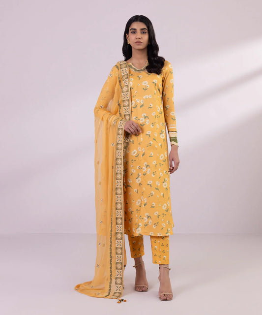 SAPPHIRE | UNSTITCHED 3 PIECE EMBROIDERED ZARI LAWN SUIT