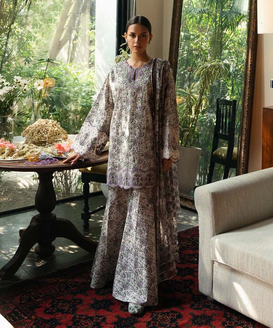 SAPPHIRE | UNSTITCHED 3 PIECE EMBROIDERED LAWN SUIT