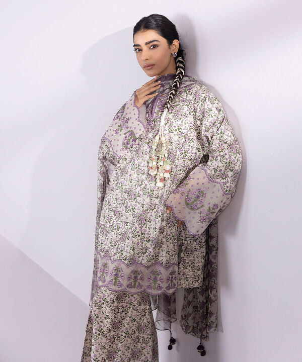 SAPPHIRE | UNSTITCHED 3 PIECE EMBROIDERED LAWN SUIT