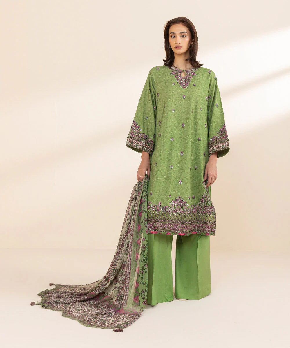 SAPPHIRE | UNSTITCHED 3 PIECE EMBROIDERED JACQUARD SUIT