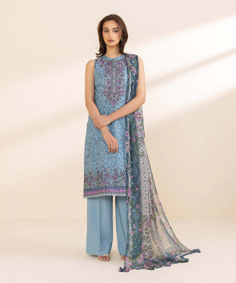 SAPPHIRE | UNSTITCHED 3 PIECE EMBROIDERED JACQUARD SUIT