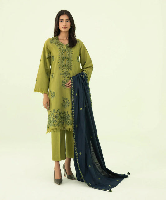 SAPPHIRE | UNSTITCHED 3 PIECE EMBROIDERED LIGHT KHADDAR SUIT