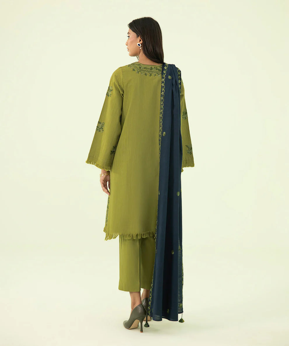 SAPPHIRE | UNSTITCHED 3 PIECE EMBROIDERED LIGHT KHADDAR SUIT