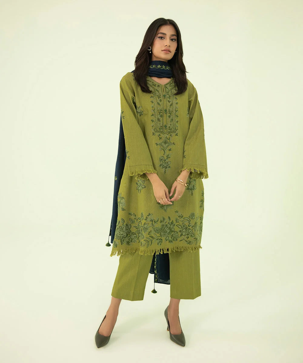 SAPPHIRE | UNSTITCHED 3 PIECE EMBROIDERED LIGHT KHADDAR SUIT