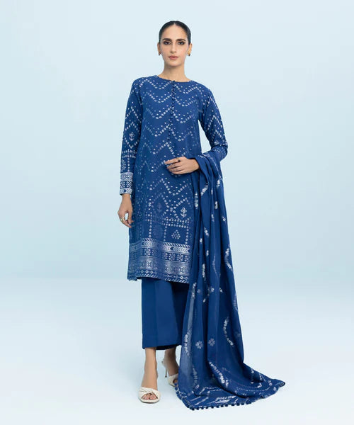 Sapphire | Unstitched 3 Piece Dyed Jacquard Suit
