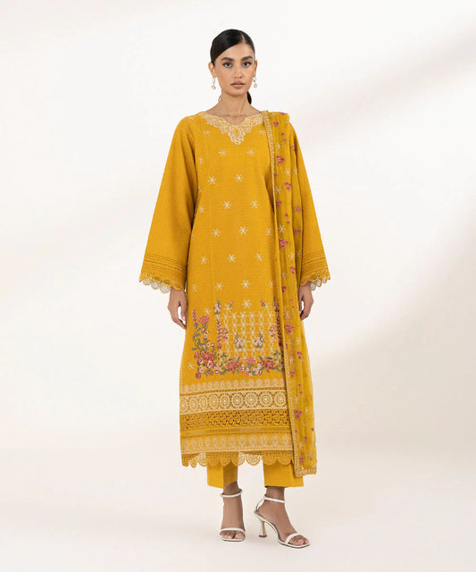 SAPPHIRE | UNSTITCHED 3 PIECE EMBROIDERED DOBBY SUIT