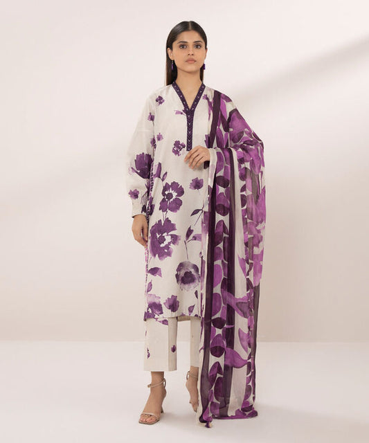 SAPPHIRE | UNSTITCHED 3 PIECE PRINTED CAMBRIC SUIT