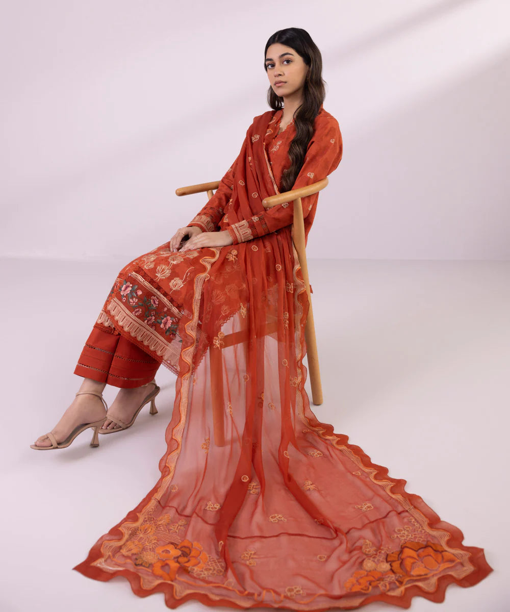 SAPPHIRE | UNSTITCHED 3 PIECE EMBROIDERED JACQUARD SUIT