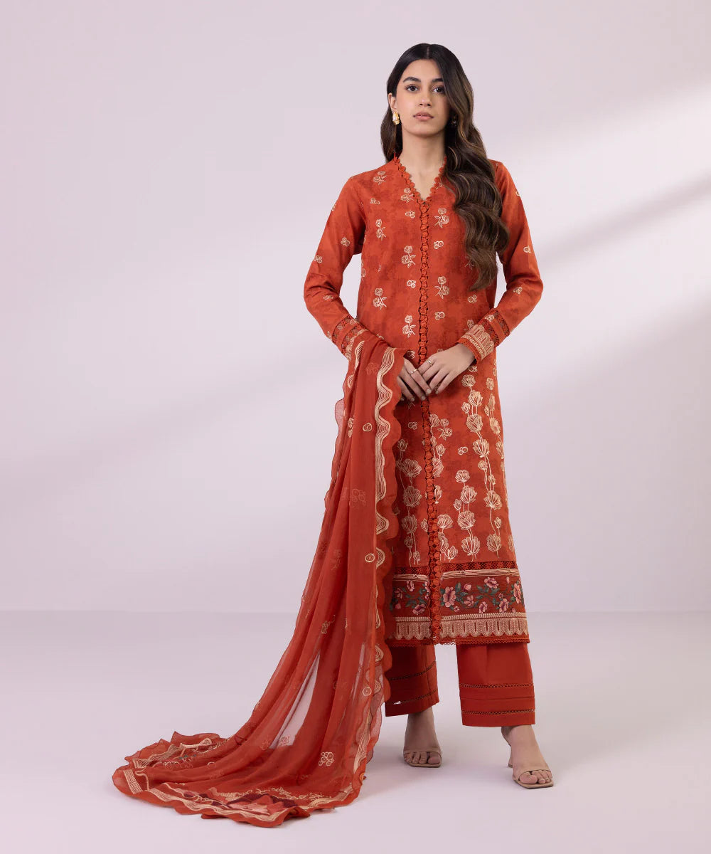 SAPPHIRE | UNSTITCHED 3 PIECE EMBROIDERED JACQUARD SUIT