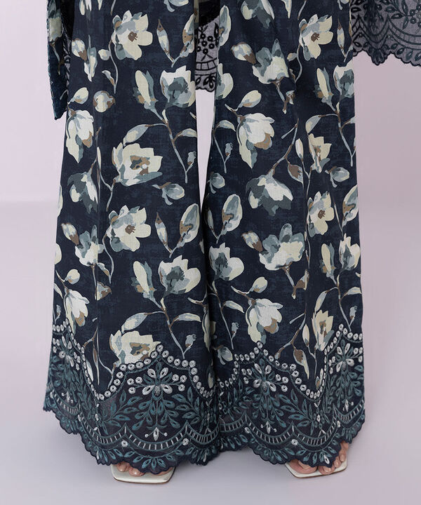 SAPPHIRE | UNSTITCHED 3 PIECE EMBROIDERED COTTON SATIN SUIT