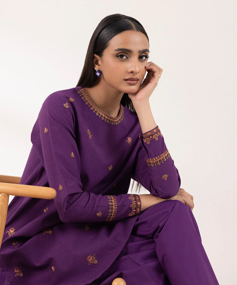 SAPPHIRE | UNSTITCHED 2 PIECE EMBROIDERED DOBBY SUIT
