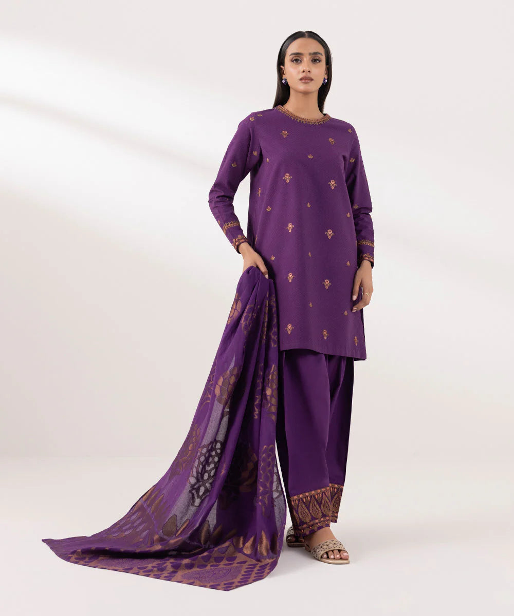 SAPPHIRE | UNSTITCHED 2 PIECE EMBROIDERED DOBBY SUIT