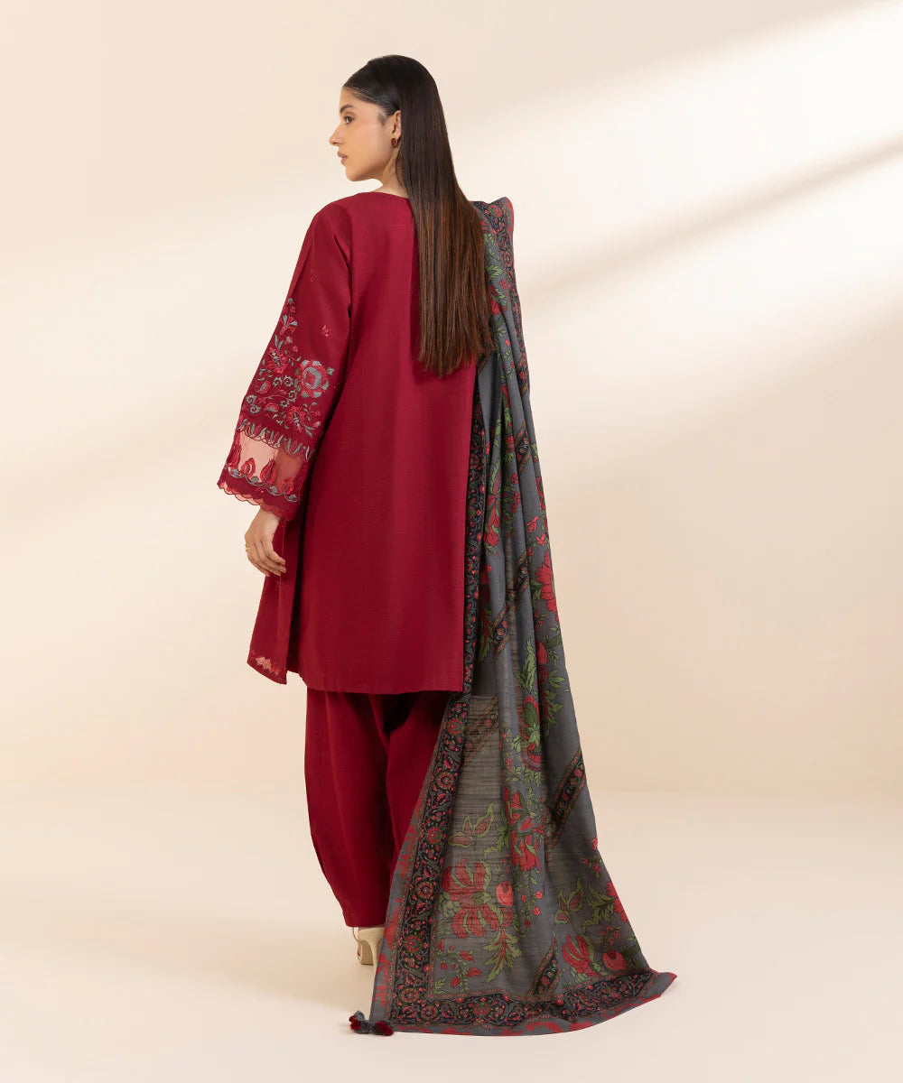SAPPHIRE | UNSTITCHED 3 PIECE EMBROIDERED LIGHT KHADDAR SUIT
