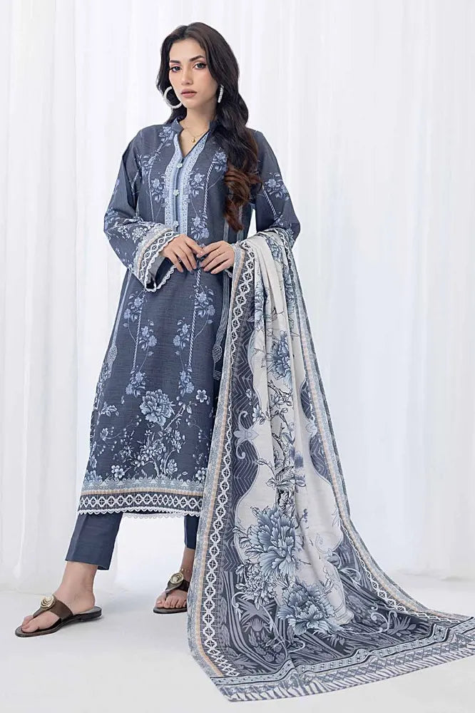 GUL AHMED | 3PC UNSTITCHED PRINTED KHADDAR SUIT