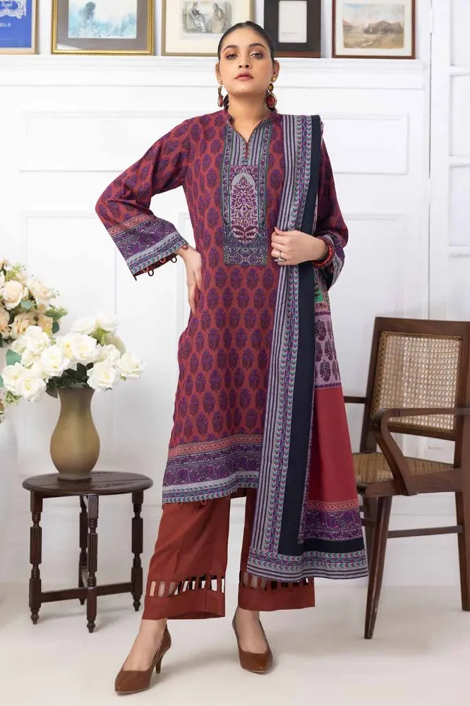 GUL AHMED | 3PC UNSTITCHED PRINTED DHANAK SUIT