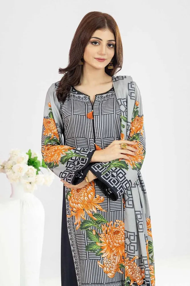 GUL AHMED | 3PC UNSTITCHED PRINTED COTAIL SUIT