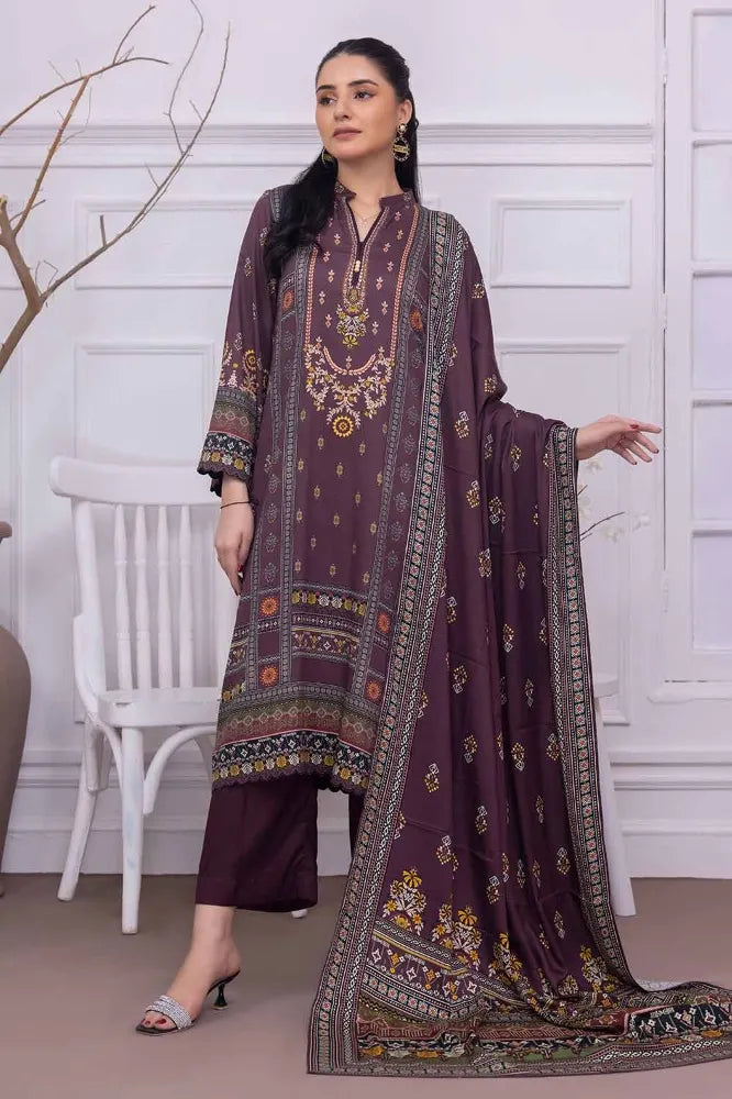 GUL AHMED | 3PC UNSTITCHED PRINTED COTAIL SUIT