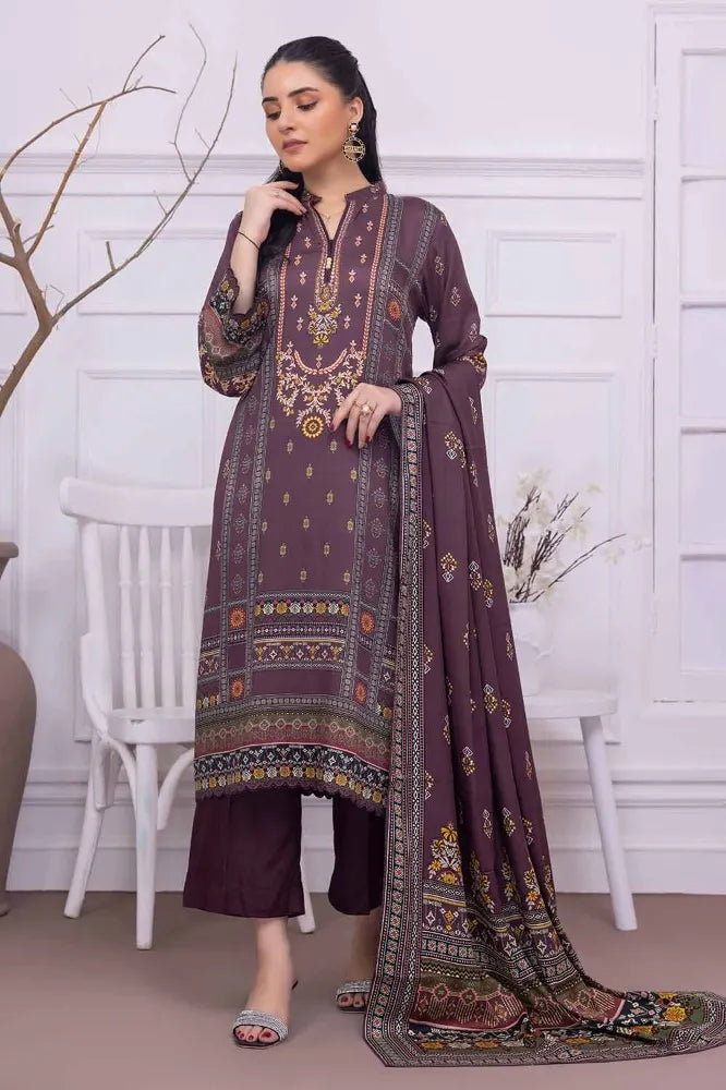 GUL AHMED | 3PC UNSTITCHED PRINTED COTAIL SUIT
