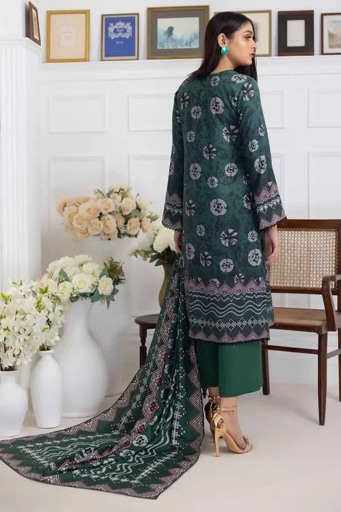 GUL AHMED | 3PC UNSTITCHED PRINTED LINEN SUIT