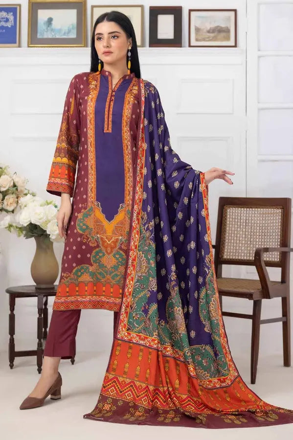 GUL AHMED | 3PC UNSTITCHED PRINTED LINEN SUIT