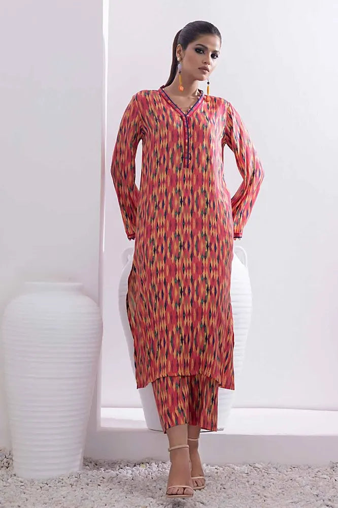 GUL AHMED | 2PC UNSTITCHED PRINTED COTAIL SUIT