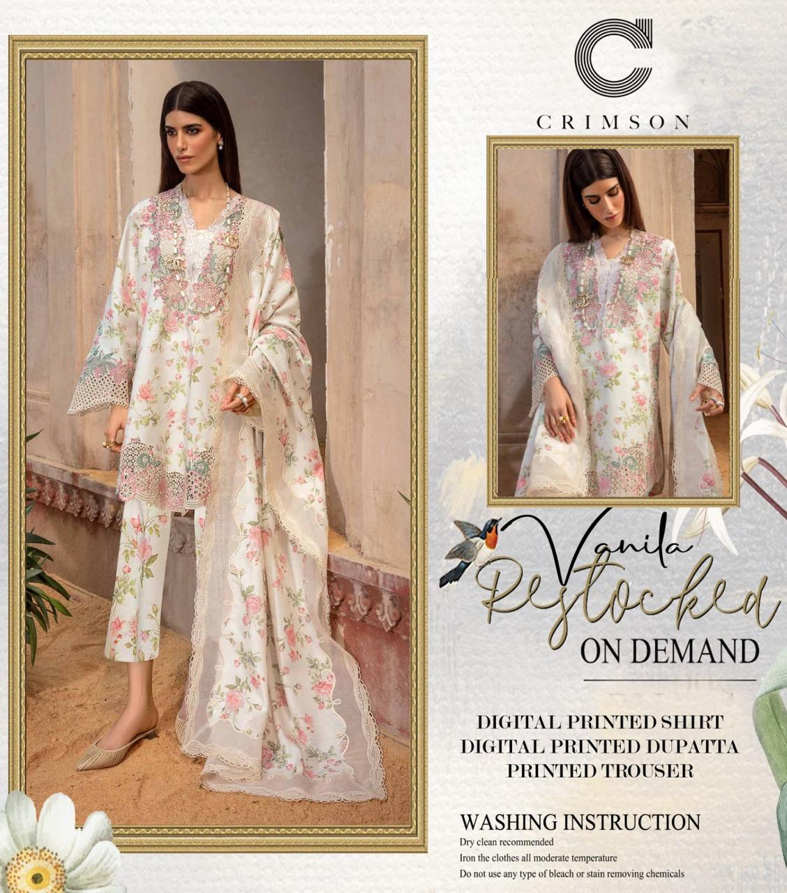 CRIMSON | 3PC EMBROIDERED LAWN SUIT