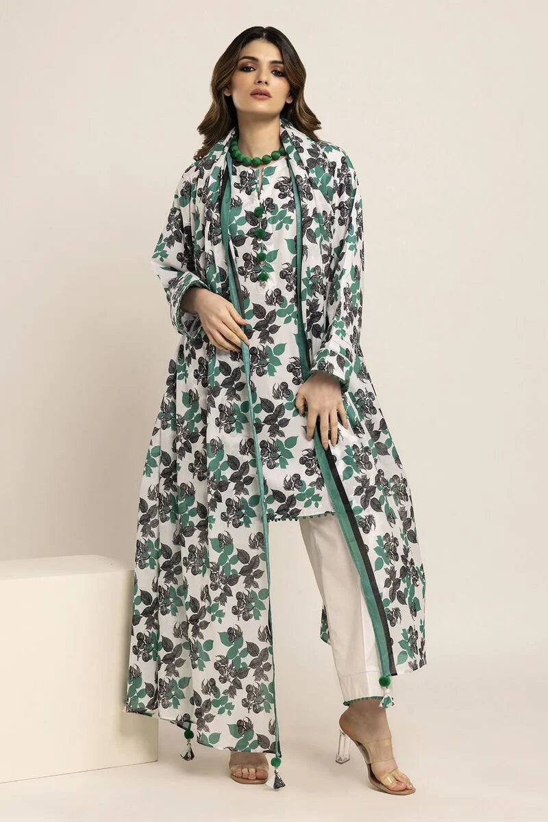 Khaadi | 3 Piece Unstitched Cambric Suit | ACA231005-White