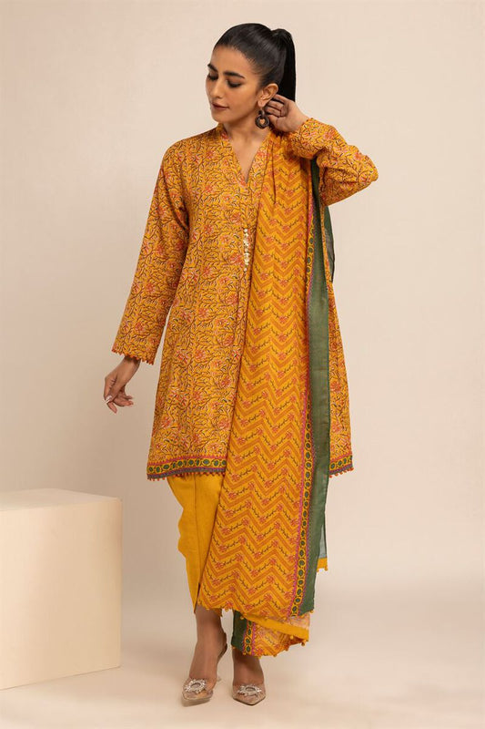 KHAADI | UNSTITCHED 3 PIECE PRINTED LIGHT KHADDAR SUIT