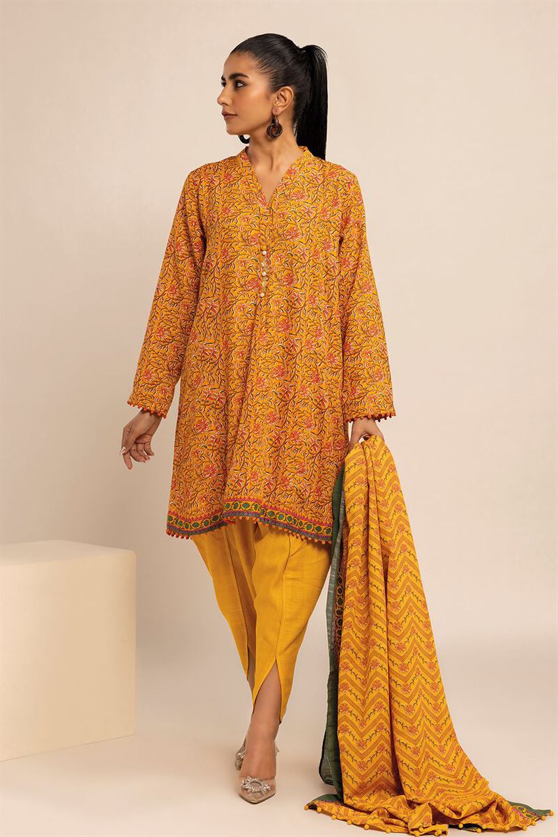 KHAADI | UNSTITCHED 3 PIECE PRINTED LIGHT KHADDAR SUIT
