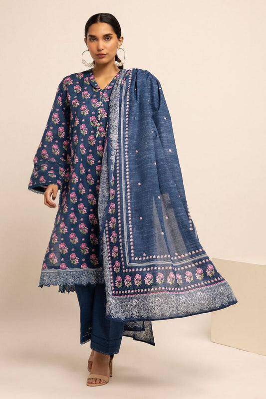 KHAADI | UNSTITCHED 3 PIECE PRINTED LIGHT KHADDAR SUIT