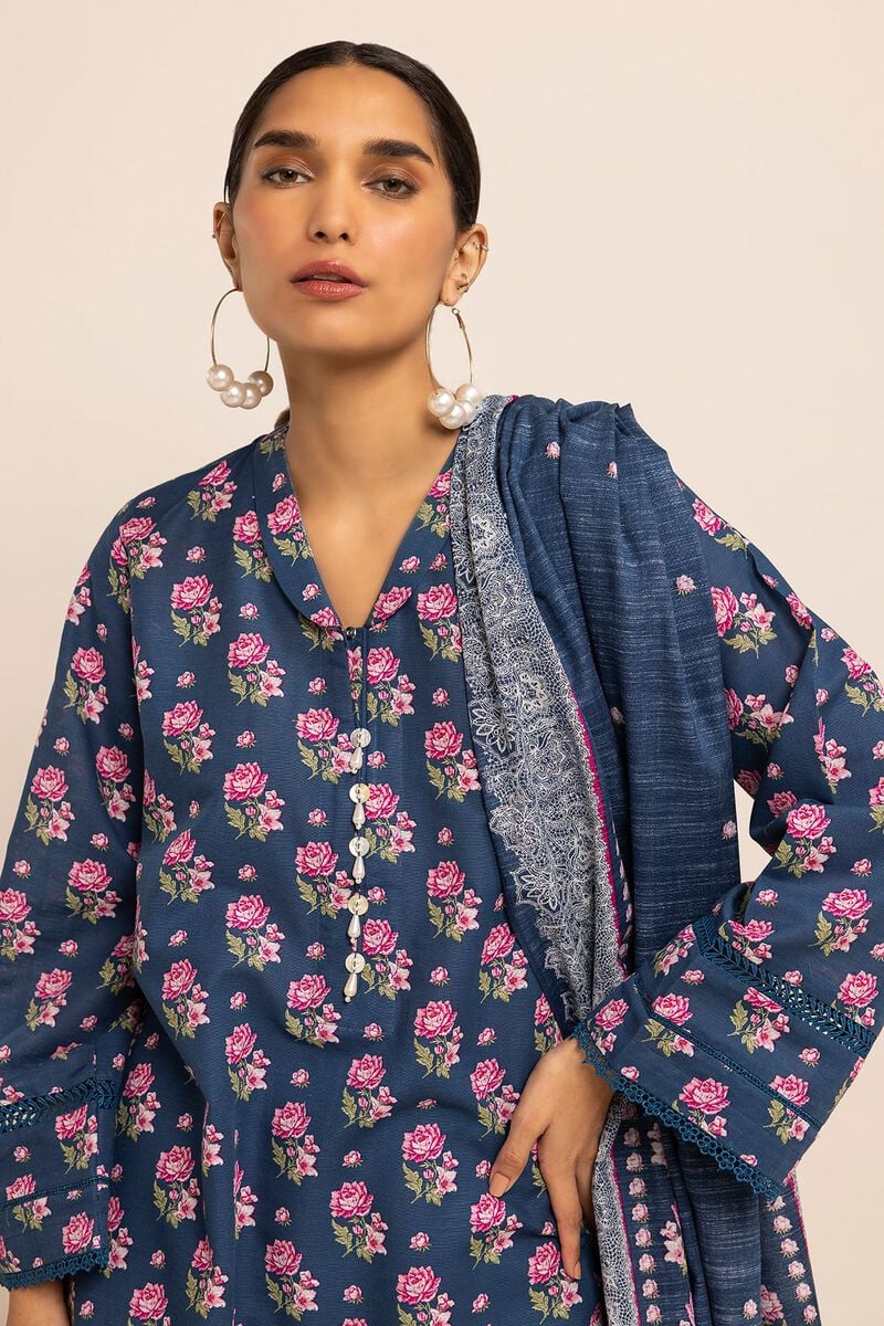 KHAADI | UNSTITCHED 3 PIECE PRINTED LIGHT KHADDAR SUIT