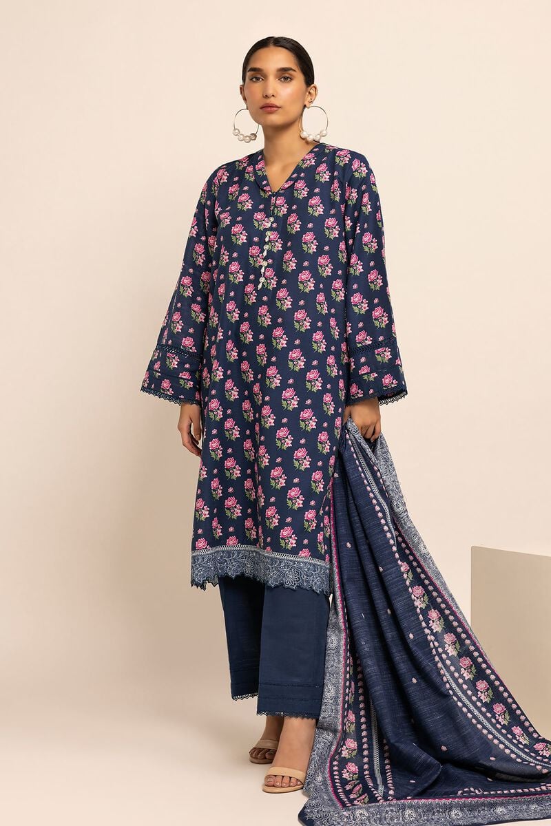 KHAADI | UNSTITCHED 3 PIECE PRINTED LIGHT KHADDAR SUIT