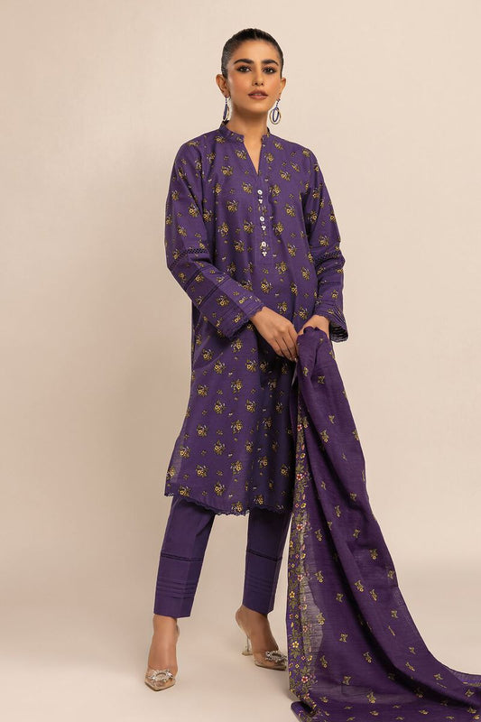 KHAADI | UNSTITCHED 3 PIECE PRINTED KHADDAR SUIT