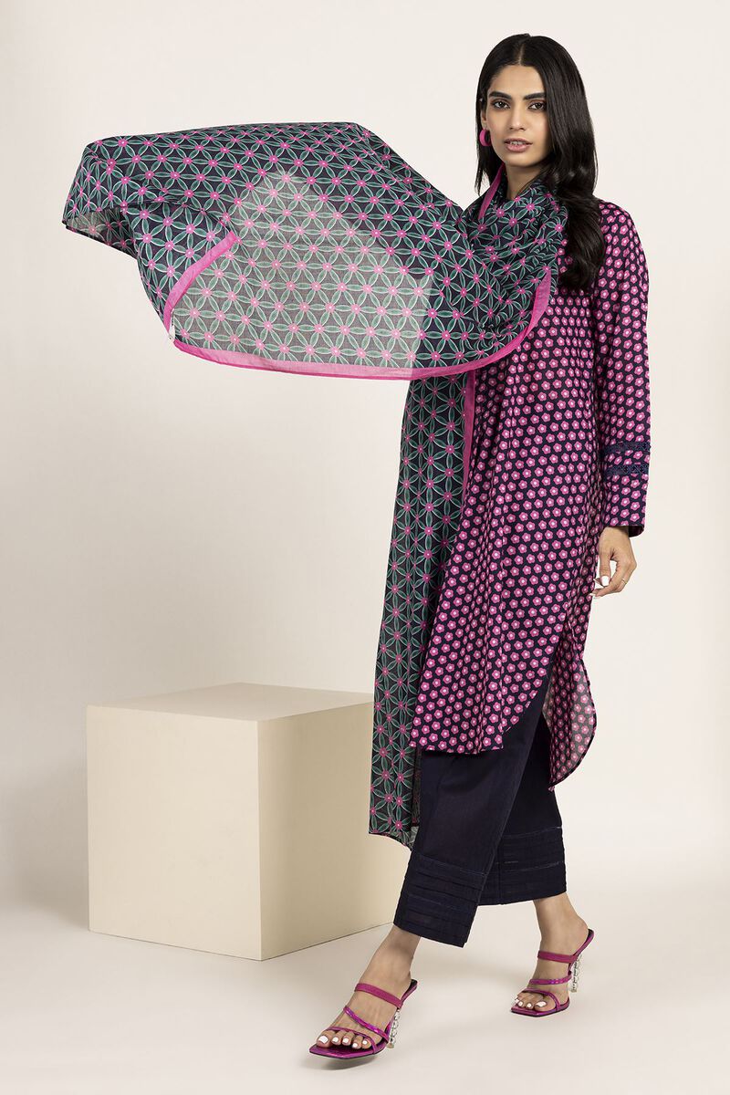 Khaadi | 3 Piece Unstitched Lawn Suit | ALA230825-Black