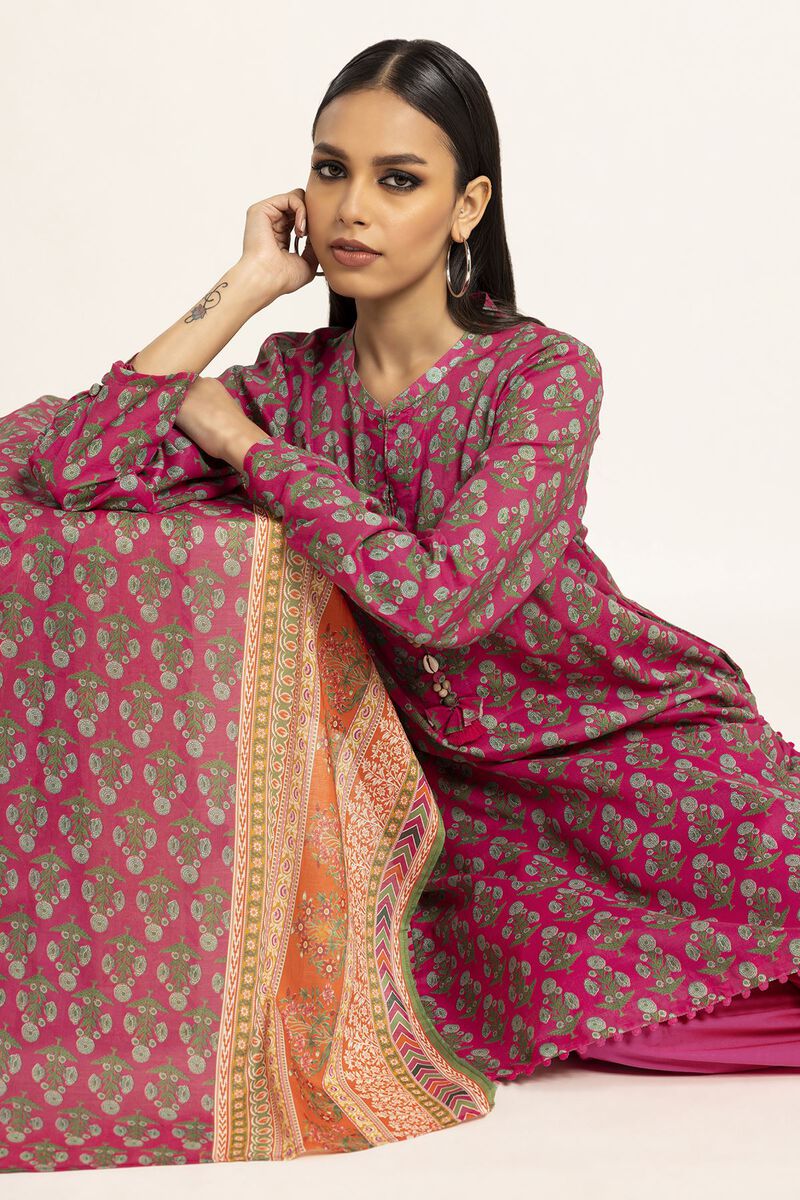 Khaadi | 3 Piece Unstitched Lawn Suit | ALA230901-PINK