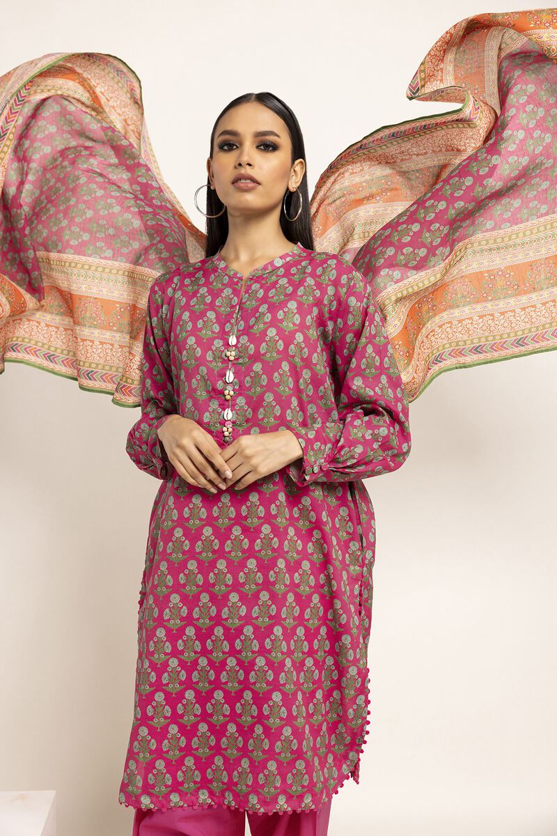 Khaadi | 3 Piece Unstitched Lawn Suit | ALA230901-PINK