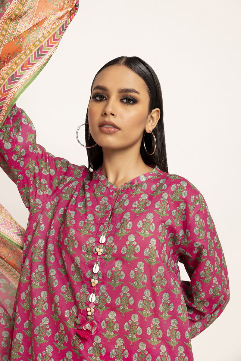 Khaadi | 3 Piece Unstitched Lawn Suit | ALA230901-PINK