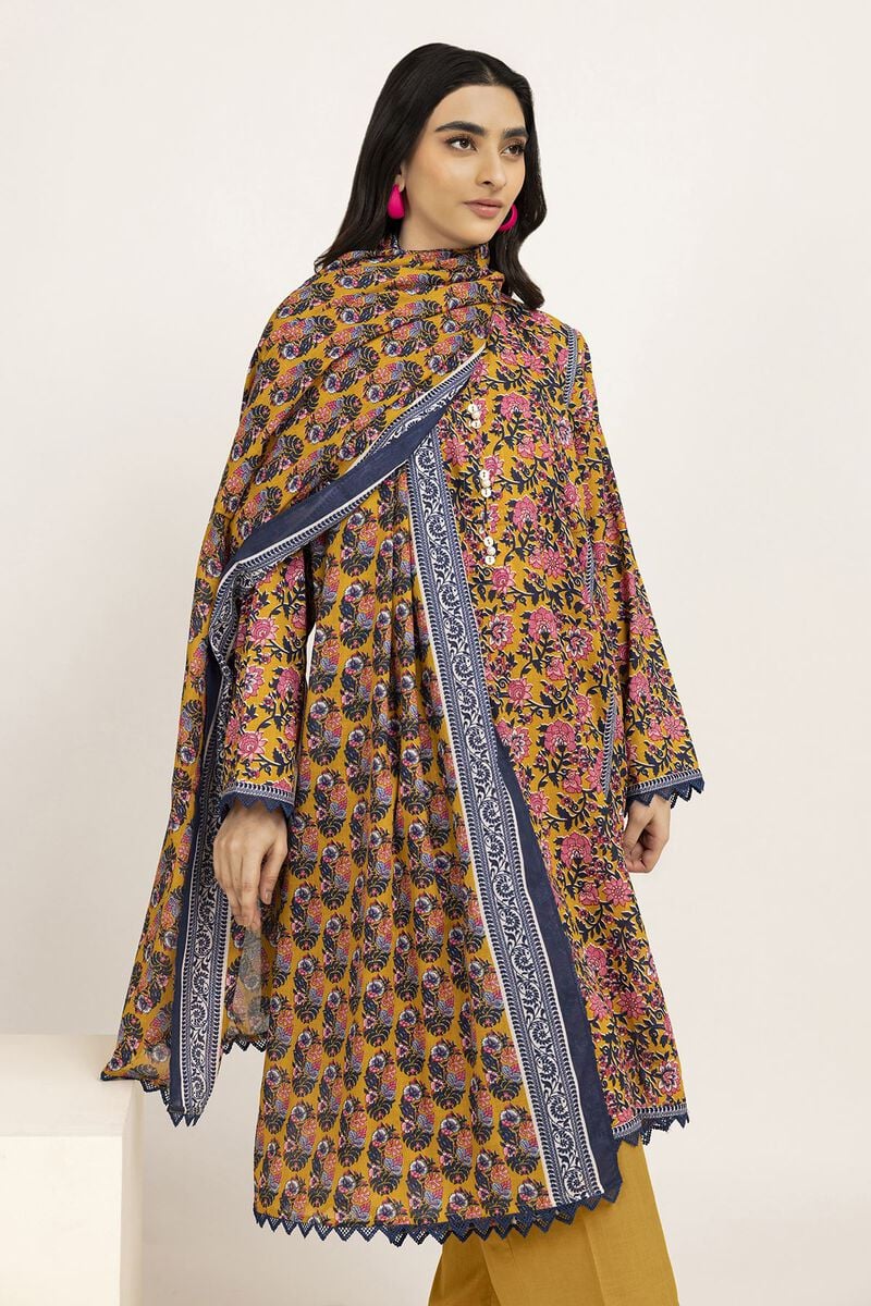 Khaadi | 3 Piece Unstitched Lawn Suit | ALA230904-Yellow