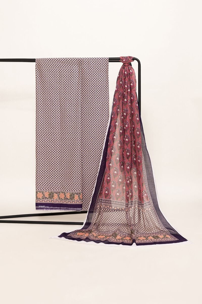 Khaadi | 3 Piece Unstitched Lawn Suit | ALA230907-Coral