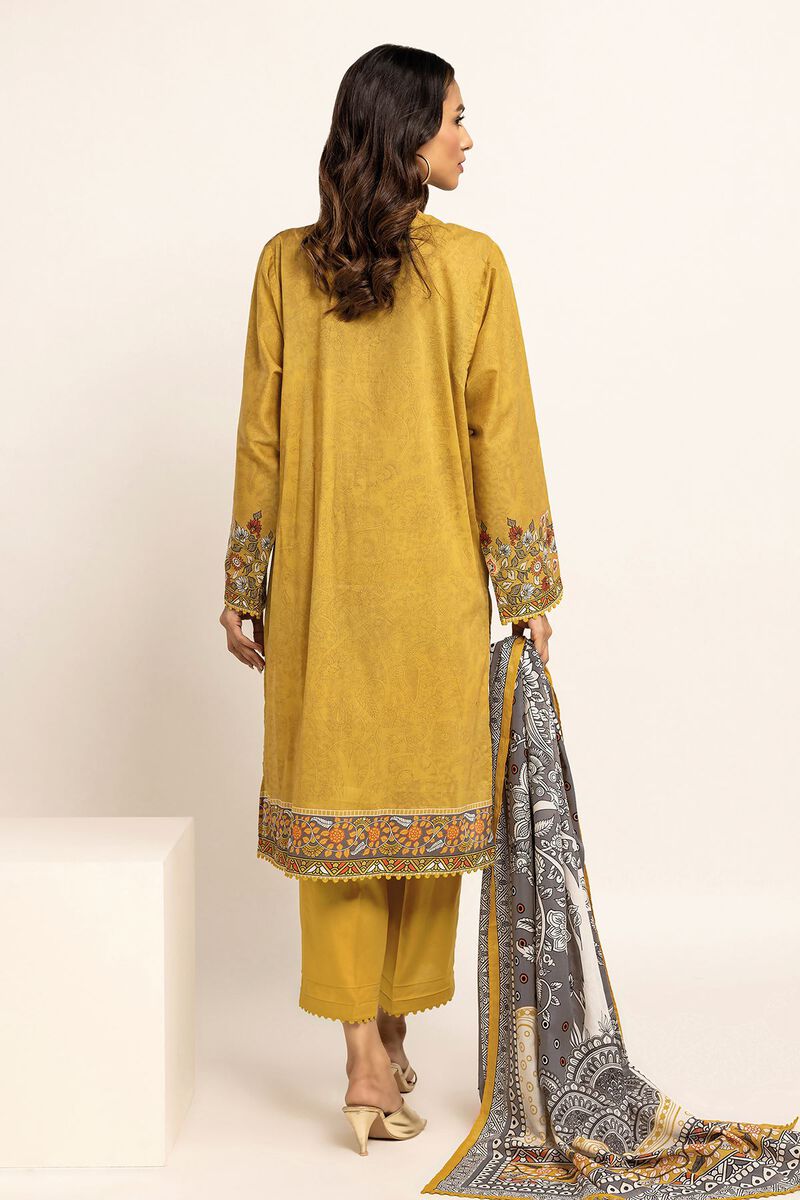 Khaadi | 3 Piece Unstitched Lawn Suit | ALA230916-MUSTARD