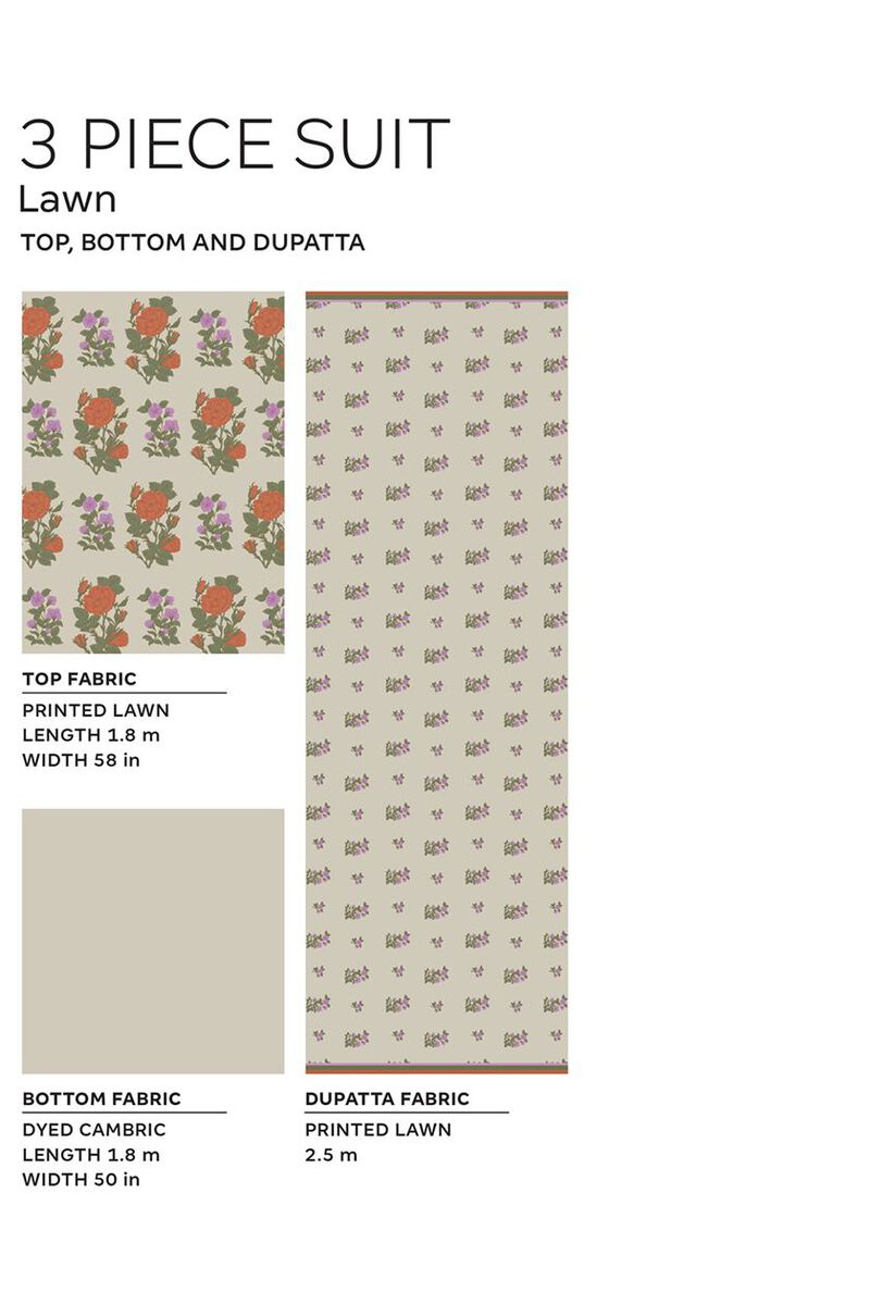 Khaadi | 3 Piece Unstitched Lawn Suit | ALA230918-off-white