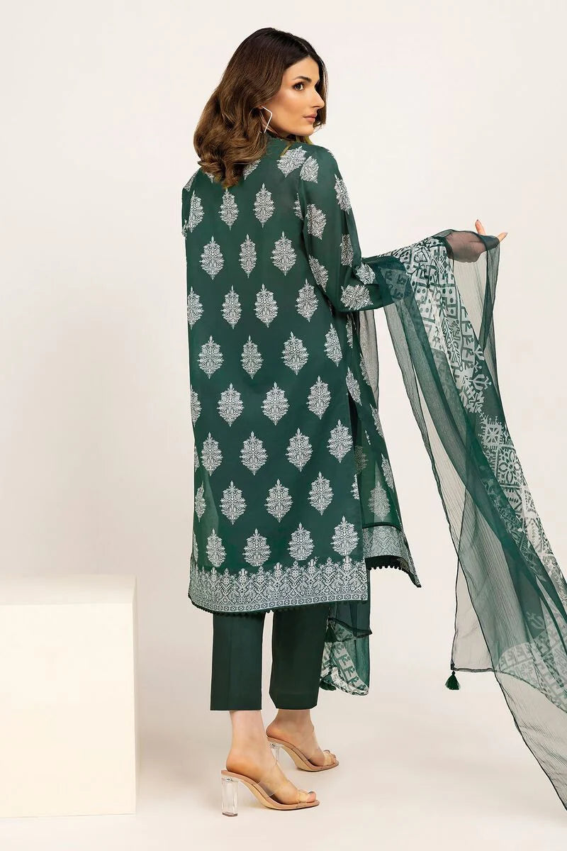 Khaadi | 3 Piece Unstitched Lawn Suit | ALA230925-GREEN