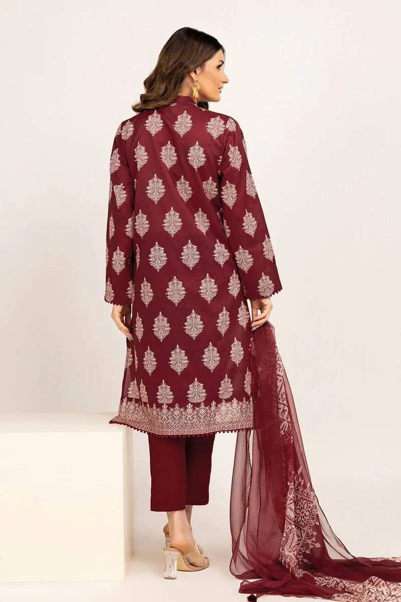 Khaadi | 3 Piece Unstitched Lawn Suit | ALA230925-Red