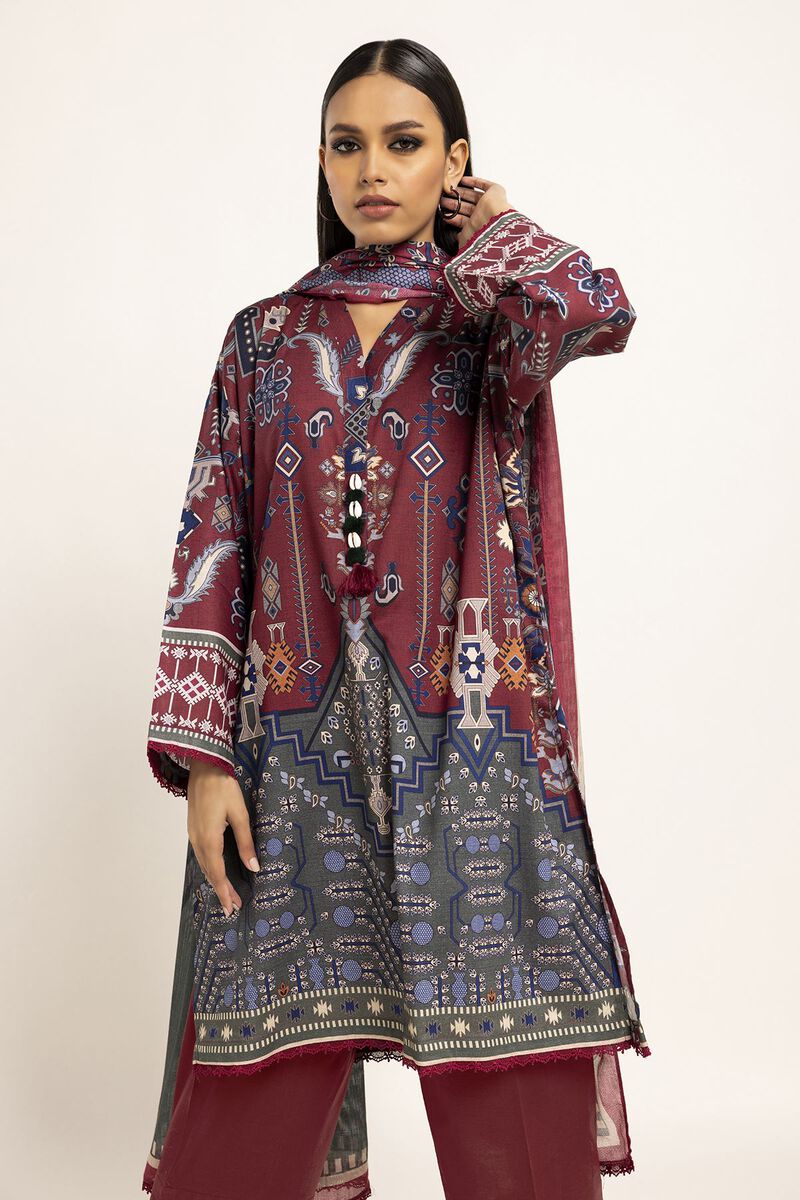 Khaadi | 3 Piece Unstitched Lawn Suit | ALA230927-TEAL