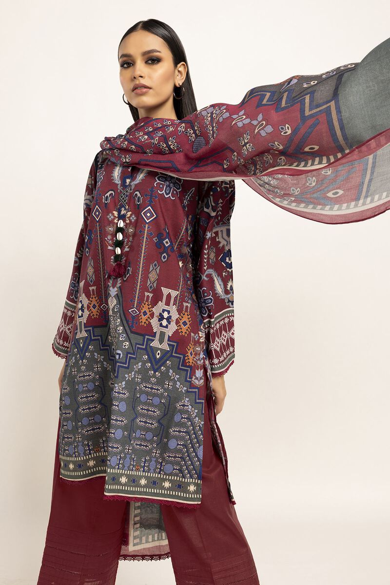 Khaadi | 3 Piece Unstitched Lawn Suit | ALA230927-TEAL