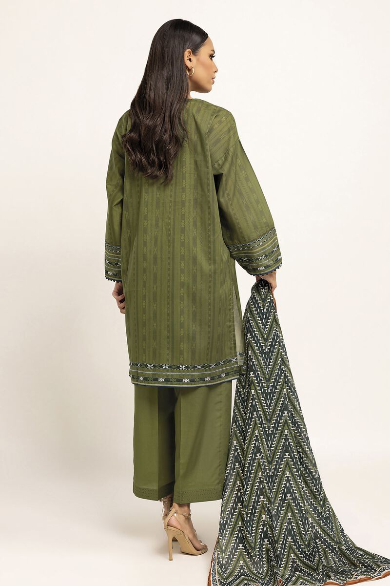 Khaadi | 3 Piece Unstitched Lawn Suit | ALA230929-GREEN