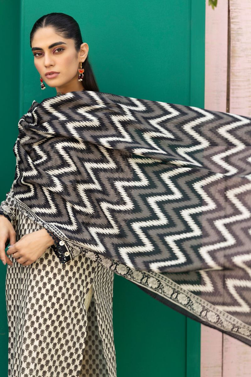 Khaadi | 3 Piece Unstitched Printed Lawn Suit | ALA231209 - Cream
